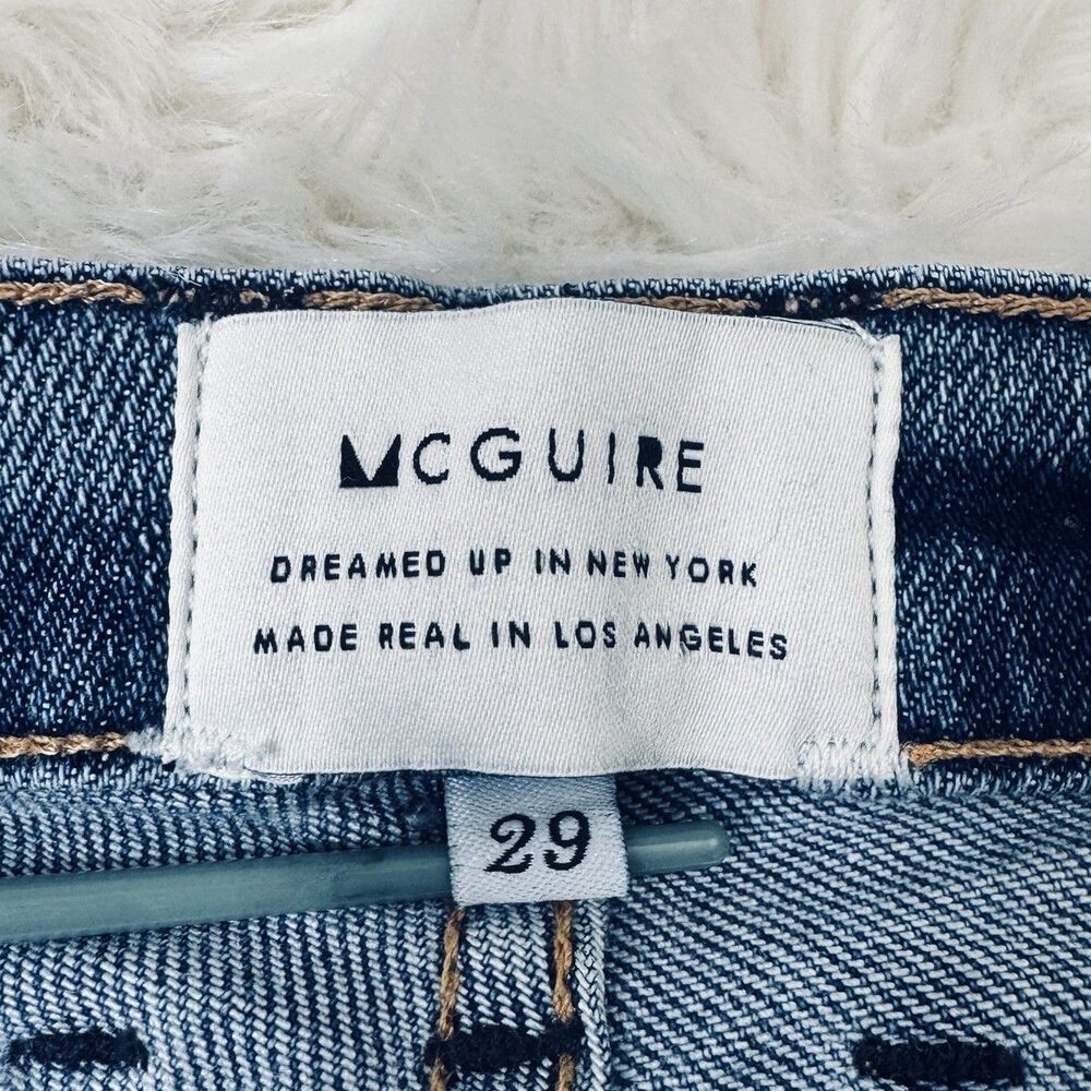 McGuire High Rise Ankle Jeans 29 (29x26) Blue Navy Salmon Stripe Denim Womens - Picture 4 of 11